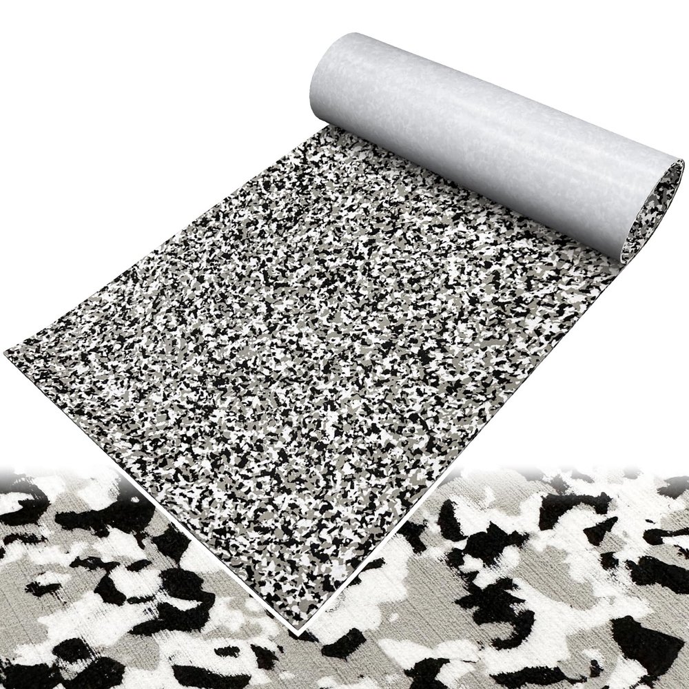Hjdeck EVA Foam Decking Self Adhesive Non Slip Boat Carpet Brushed Camo Snow Marine Mat for Fishing Kayak Deck Cooler Tops Seating Helm Pad Swimming Pool Platform Golf Cart