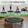 BCAN 40" Adult Fitness Trampoline with Durable Bungees, Stable & Quiet Exercise Rebounder,Great Mini Trampoline for Indoor/Garden Workout - Green view 4