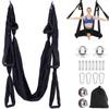 Aerial Yoga Hammock 6 Handle Set - Antigravity Yoga, Inversion Exercises, Improved Flexibility & Core Strength (Black) view 1