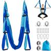 Aerial Yoga Hammock 6 Handle Set - Antigravity Yoga, Inversion Exercises, Improved Flexibility & Core Strength (Double Blue) view 1