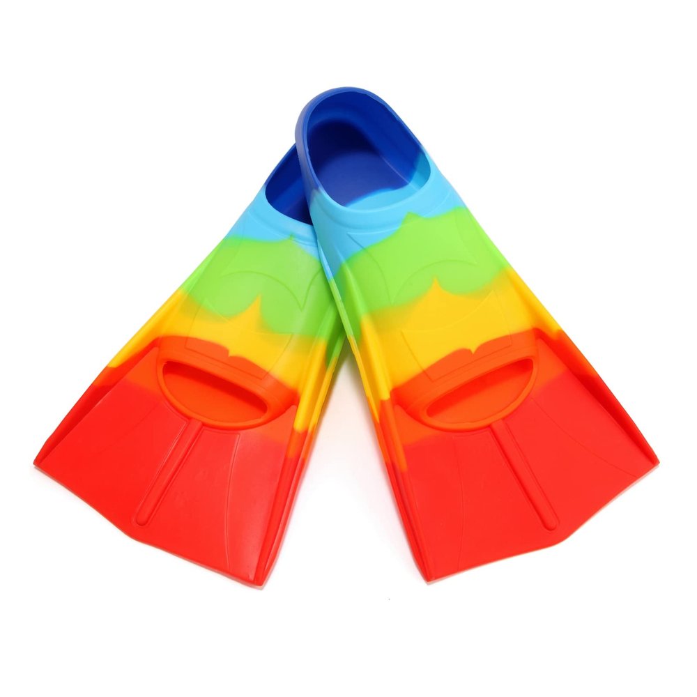Azuunye Kids Swim Fins,Short Swimming Flippers,Swim Training Fins for Lap Swimming,for Children Girls Boys Beginners