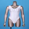 Lejafay Women's Smooth U Neck Sleeveless Bodysuit Basic Top Bodysuit Jumpsuit One Piece Swimsuit White Medium view 3