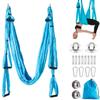 Aerial Yoga Hammock 6 Handle Set - Antigravity Yoga, Inversion Exercises, Improved Flexibility & Core Strength (Sky Blue) view 1