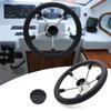 KAOLALI Vehicle Steering Wheels 13-1/2" Boat Marine 5 Spoke Destroyer Stainless Steel Steering Wheel with BlackFoam Grip view 1