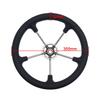 KAOLALI Vehicle Steering Wheels 13-1/2" Boat Marine 5 Spoke Destroyer Stainless Steel Steering Wheel with BlackFoam Grip view 2