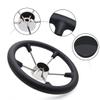 KAOLALI Vehicle Steering Wheels 13-1/2" Boat Marine 5 Spoke Destroyer Stainless Steel Steering Wheel with BlackFoam Grip view 3