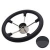 KAOLALI Vehicle Steering Wheels 13-1/2" Boat Marine 5 Spoke Destroyer Stainless Steel Steering Wheel with BlackFoam Grip view 4