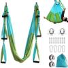 Aerial Yoga Hammock 6 Handle Set - Antigravity Yoga, Inversion Exercises, Improved Flexibility & Core Strength (Sky Blue and Fruit Green) view 1