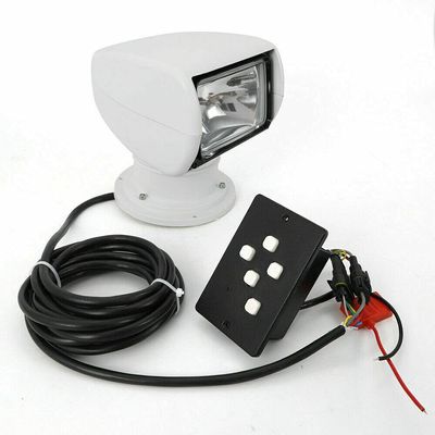 Gdrasuya10 100W Marine Spotlight Truck Car Boat Halogen Search Light Remote Control Spot Light 12V Waterproof Boat Marine Searchlight 360 Rotating, 2500LM