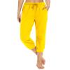 Women's Cinch Bottom Running Jogger Sweatpants Baggy High Waist Athletic Workout Lounge Pants with Pockets (Yellow,S) view 4