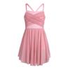 vastwit Kids Girls Glittery Mesh Ballet Latin Dance Leotard Spaghetti Shoulder Straps Gymnastics Dresses Pearl Pink 12 Years view 1