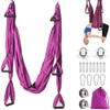 Aerial Yoga Hammock 6 Handle Set - Antigravity Yoga, Inversion Exercises, Improved Flexibility & Core Strength (Dark Purple) view 1
