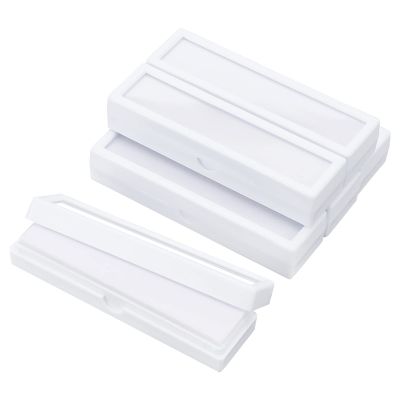 BENECREAT 6-Pack Gemstone Display Box - 4"x1"x0.8" White Rectangle Jewelry Box with Clear Lid & Sponge Cushion - Gift Packaging for Rings, Necklaces