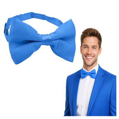 Nicky Bigs Novelties Unisex Adult Pre-tied Satin Bowtie Bow Tie Parade Halloween Cosplay Costume Accessory, Light Blue