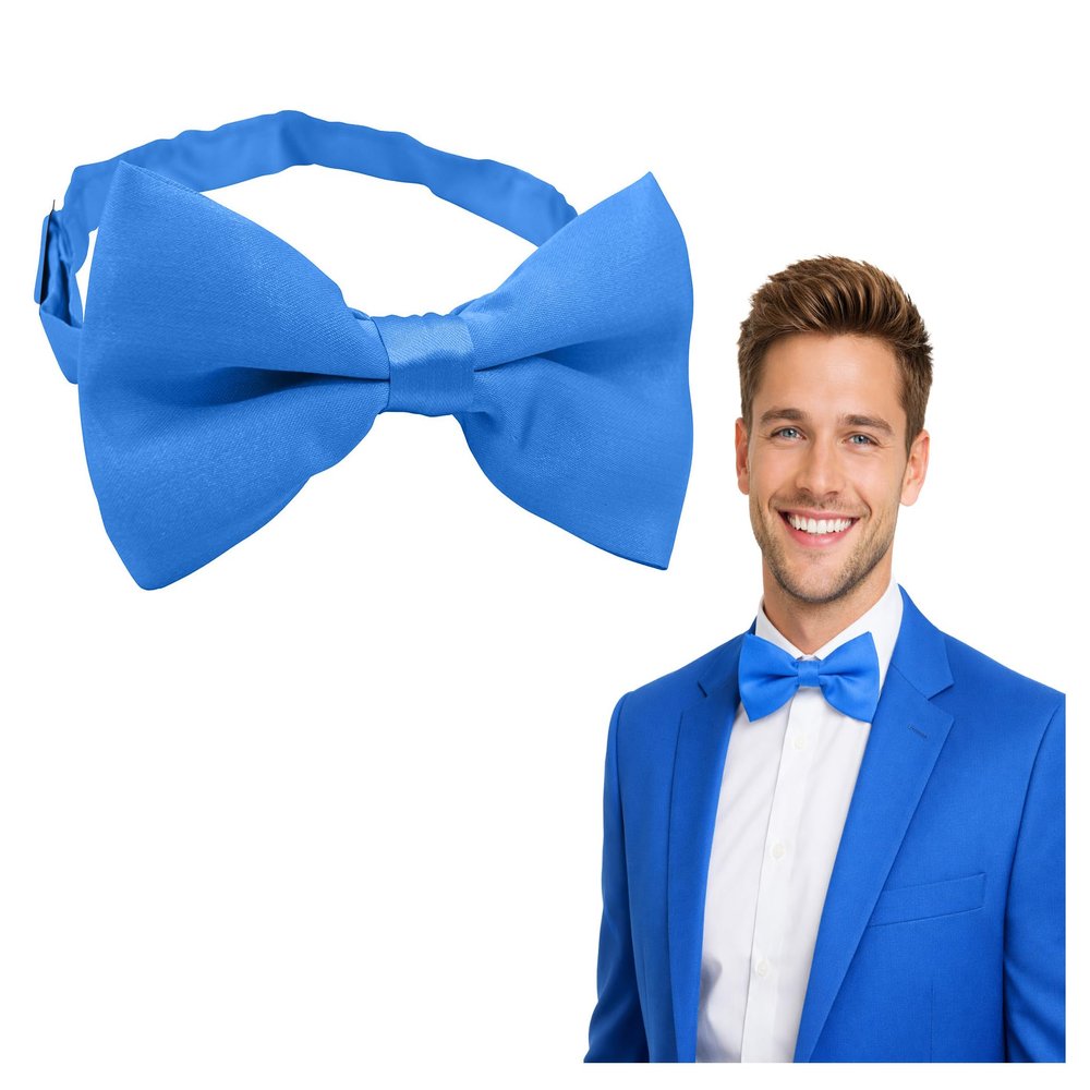 Nicky Bigs Novelties Unisex Adult Pre-tied Satin Bowtie Bow Tie Parade Halloween Cosplay Costume Accessory, Light Blue