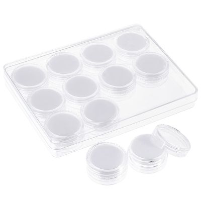 NBEADS Diamond Gemstone Display Box, Plastic Jewelry Display Box 12 Pcs Column Show Container with Foam Mat and Rectangle External Packing Box for Bare Stone, Diamond, White