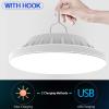 WHYUNM26 Solar Charge Lantern LED Solar Light Rechargeable Hook Bulb 4 LED Modes Remote Control Lamp for Outdoor Camping/Garden Emergency,M(A13.5cm) view 4
