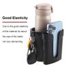 Tobefore Bike Cup Holder ABS+PU Leather with Phone Mount and Keys HookAdjustable Drink Holder for Bicycle Handlebar,Universal Coffee Cup Holder for Bicycle, Wheelchair, Scooter and Walker(Black) view 3