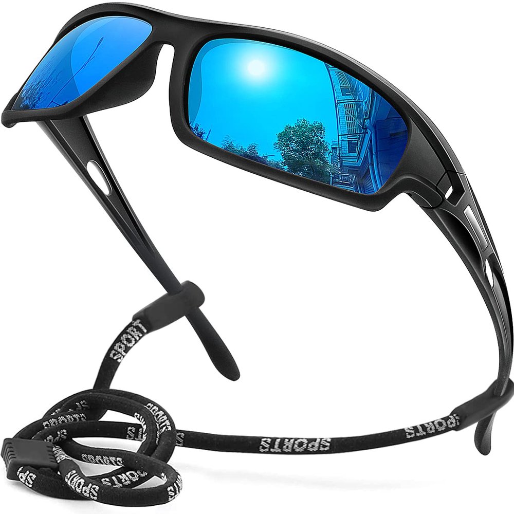 AWGSEE Polarized Sports Sunglasses for Men 100% UV Protection Wrap Around Unbreakable Sun Glasses for Fishing Driving