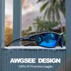 AWGSEE Polarized Sports Sunglasses for Men 100% UV Protection Wrap Around Unbreakable Sun Glasses for Fishing Driving view 2
