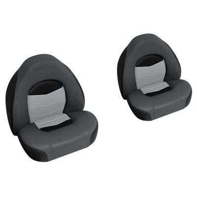 Wise 3303-860 Pro-Angler Series Bass Bucket Seat 2-Piece Set Charcoal/Black/Marble Grey