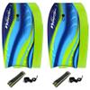 WAVESTORM Foam Bodyboard 40" Complete 2 Pack | Recreational Beginners and All Levels | Contoured Deck and Channel Bottom | for Lake Pool Ocean | Includes Basic Leash, Multi view 1