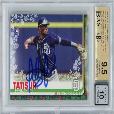 Fernando Tatis Jr 2019 Topps Holiday Autograph Rookie Card #HW126 BGS 9.5 BAS 10