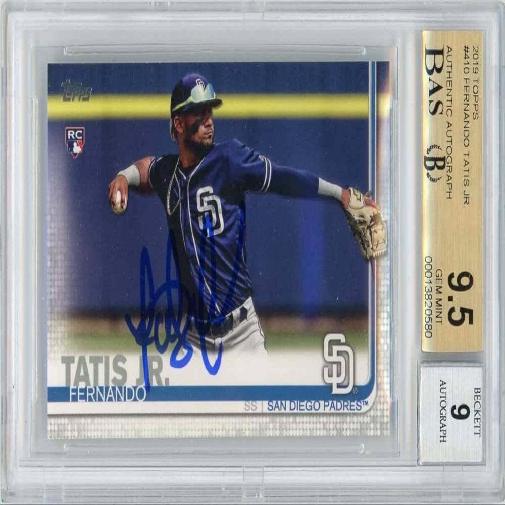 Fernando Tatis Jr 2019 Topps Autographed Rookie Card #410 BGS 9.5 BAS 9