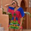 Haiti Flag Cover Ups for Women Summer Top S view 2