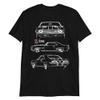 1969 Camaro Z28 302 Muscle Car Collector Outline Art Short-Sleeve T-Shirt Black view 1