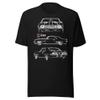 1969 Camaro Z28 302 Muscle Car Collector Outline Art Short-Sleeve T-Shirt Black view 4