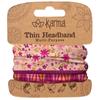 Karma Peach Split Floral Headband for Women - Thin - Fabric Headband and Stretchy Hair Scarf - Berry/Pink