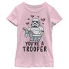 Star Wars Trooper Love Girls Short Sleeve Tee Shirt, Light Pink, Large view 1
