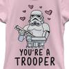 Star Wars Trooper Love Girls Short Sleeve Tee Shirt, Light Pink, Large view 2