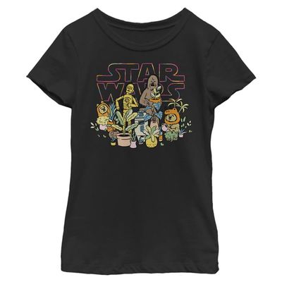 STAR WARS girls Star Wars Greenhouse Short Sleeve Tee T Shirt, Black, X-Small US