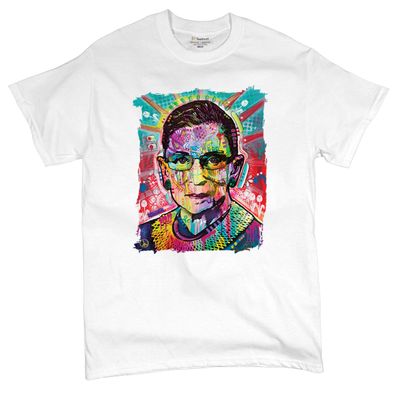 Dean Russo Ruth Bader Ginsburg T-Shirt Pop Culture Icon RBG Men's Tee White Small
