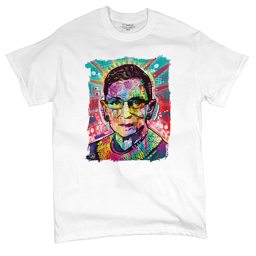 Dean Russo Ruth Bader Ginsburg T-Shirt Pop Culture Icon RBG Men's Tee White Small