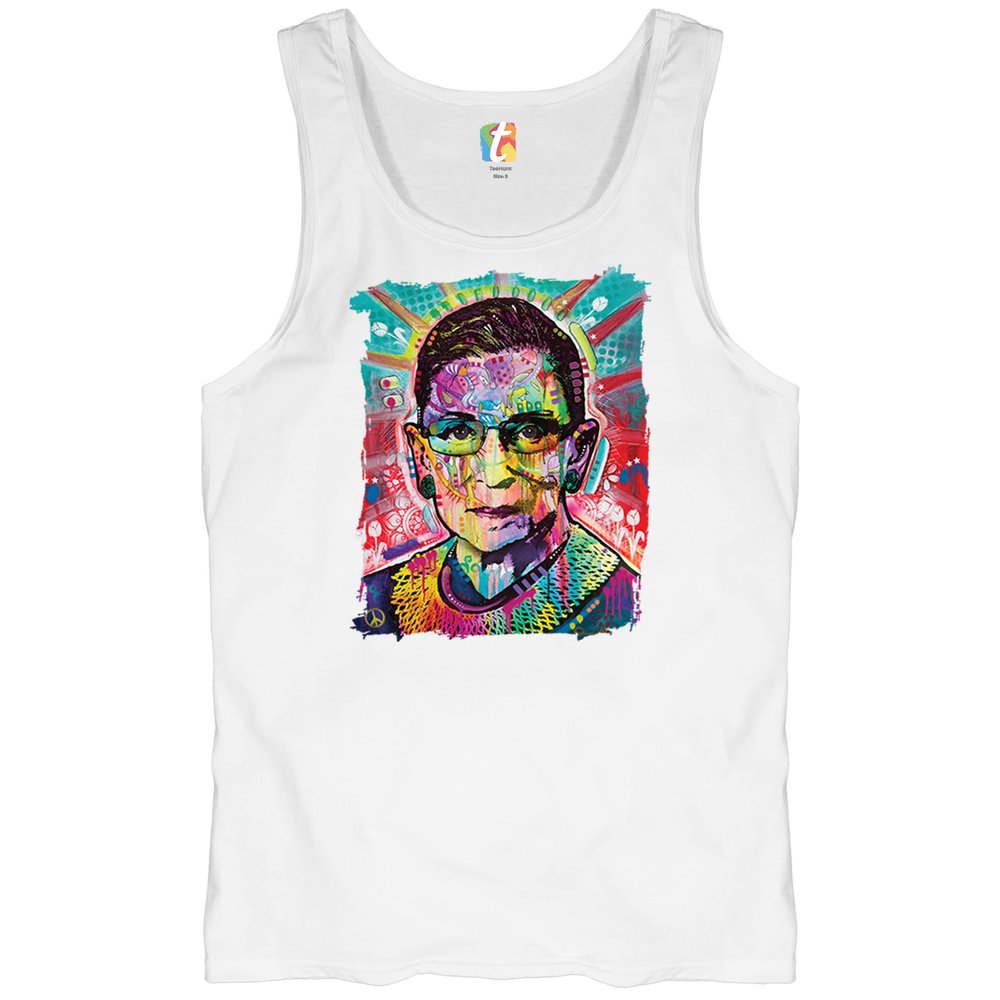 Dean Russo Ruth Bader Ginsburg Tank Top Pop Culture Icon RBG Men's Top White Small