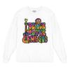 Dean Russo Peace Love Music Long Sleeve T-Shirt Guitar Happy Good Vibe White Small view 1