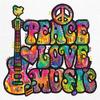 Dean Russo Peace Love Music Long Sleeve T-Shirt Guitar Happy Good Vibe White Small view 4