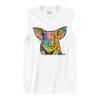 Dean Russo Funny Cute Pig Muscle Shirt Farm Piglet Lover Barn Men's White Small view 1