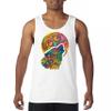Howling Wolf and Moon Tank Top Dean Russo Colorful Wild Life Men's Top White Small view 2