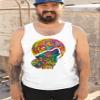 Howling Wolf and Moon Tank Top Dean Russo Colorful Wild Life Men's Top White Small view 3