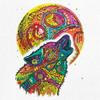 Howling Wolf and Moon Tank Top Dean Russo Colorful Wild Life Men's Top White Small view 4