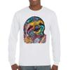Dean Russo Cute Lazy Sloth Long Sleeve T-Shirt Funny Wild Life Colorful White Small view 2