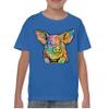 Dean Russo Funny Cute Pig Youth T-Shirt Farm Piglet Lover Barn Kids Blue Small view 2