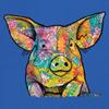 Dean Russo Funny Cute Pig Youth T-Shirt Farm Piglet Lover Barn Kids Blue Small view 4