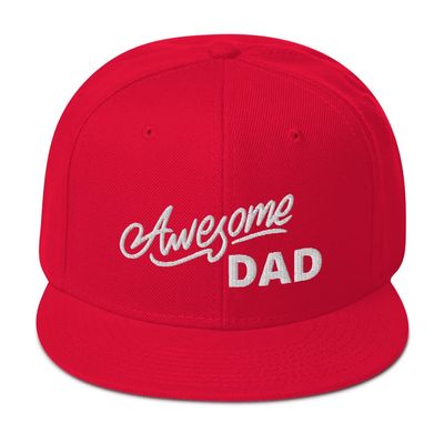 Awesome Dad Father's Day Snapback Hat Red