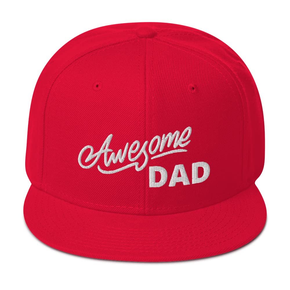 Awesome Dad Father's Day Snapback Hat Red