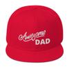 Awesome Dad Father's Day Snapback Hat Red view 1